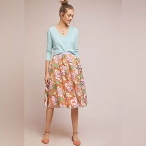 Anthropologie Floral A-Line Skirt - Multicolor